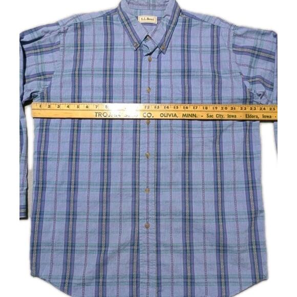 Vintage L.L. Bean Portugal Plaid Button Down Shirt Men’s Large 100% Cotton LS - Picture 8 of 9